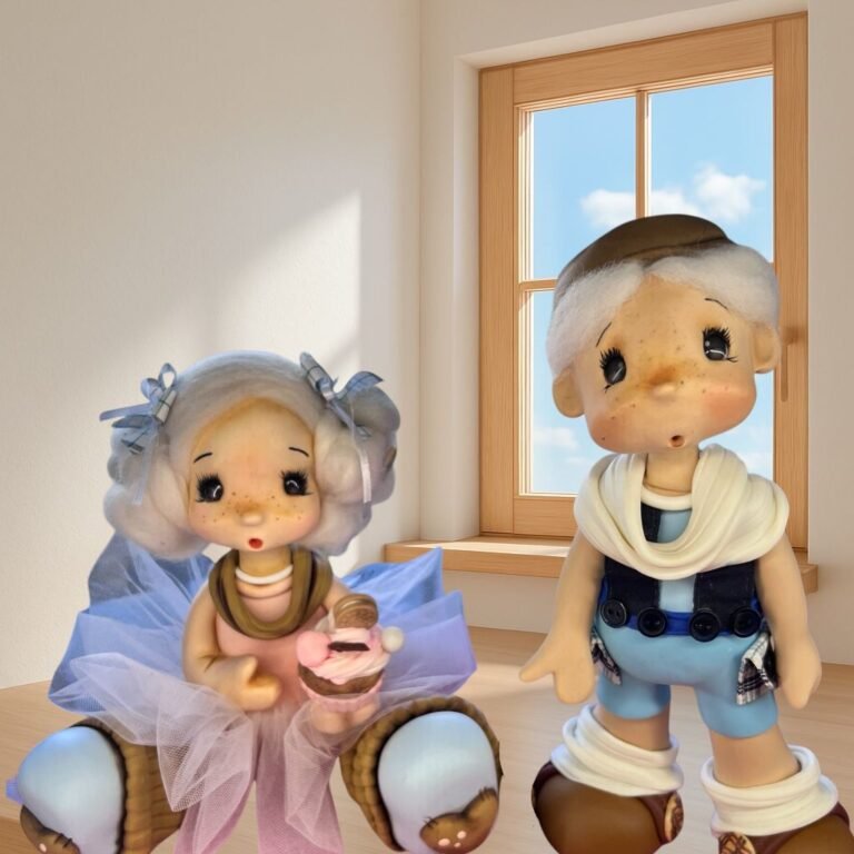 Pieza artesanal de porcelana fría hecha a mano en Taller Panda