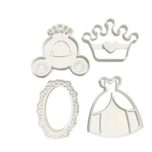 Cortante + sellos Kit Princesa 9 cm c/u