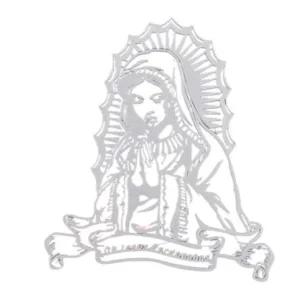 Stencil religioso (Virgen con banderola)