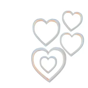 Cortantes corazones x5: 10/8/7/6/5 cm